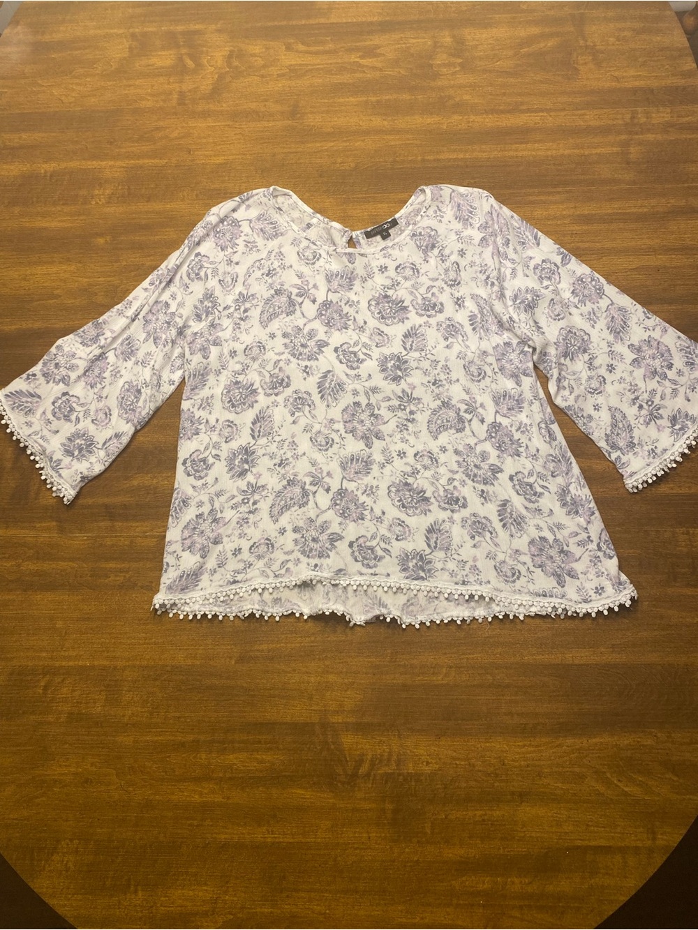 Lightweight Lavender Floral Peasant Top